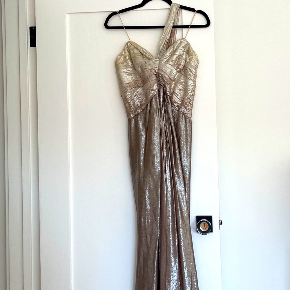 Pamella Roland metallic gown